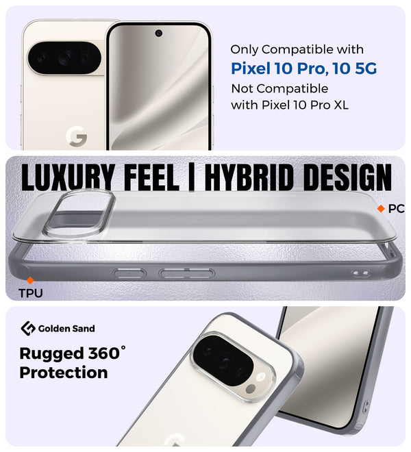 Google Pixel 10 Pro 5G (6.3 inch) Back Cover | Rugged Frosted Series, Grey