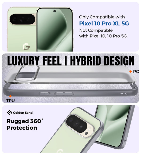 Google Pixel 10 Pro XL 5G (6.8 inch) Back Cover | Rugged Frosted Series, Grey