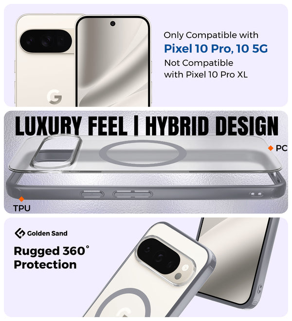 Google Pixel 10 Pro 5G (6.3 inch) Back Cover | Rugged Frosted MagSnap Series, Grey