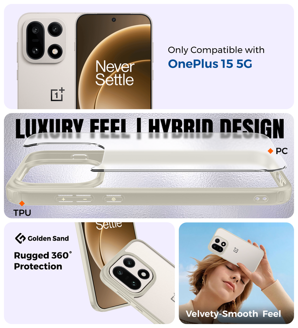 OnePlus 15 5G (6.78 inch) Back Cover | Rugged Frosted Series, Ivory