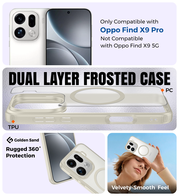 Oppo Find X9 Pro 5G (6.78 inch) Back Cover | Rugged Frosted MagSnap Series, Ivory