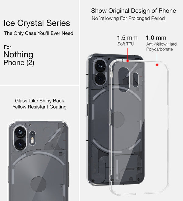 Nothing Phone (2) (6.7 inch) Back Cover | Ice Crystal Series, Crystal Clear