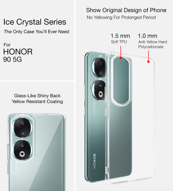 HONOR 90 5G (6.7 inch) Back Cover | Ice Crystal Series, Crystal Clear