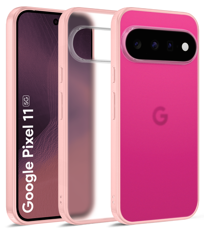 Google Pixel 11 5G (6.3 inch) Back Cover | Rugged Frosted Series, Hibiscus Pink