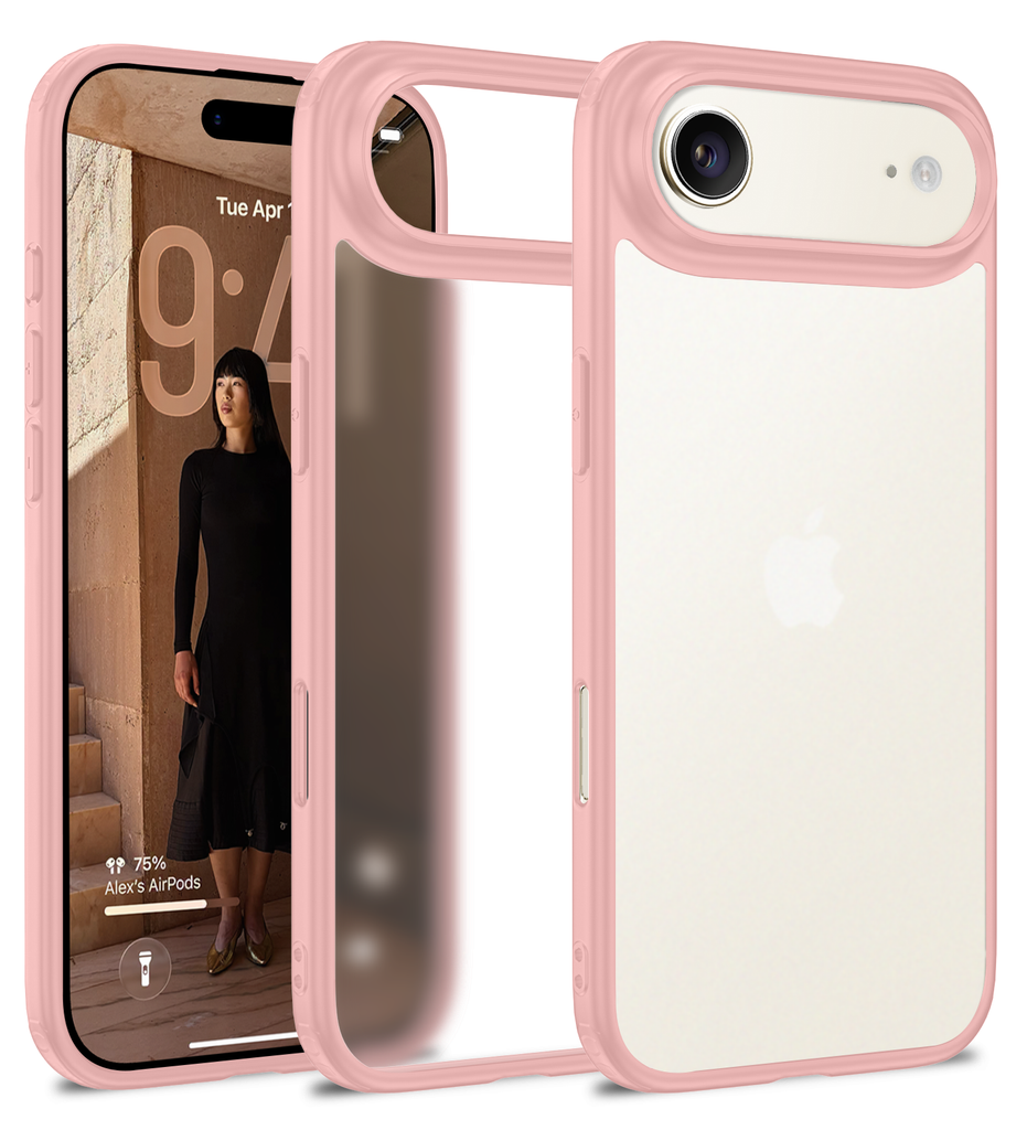 Apple iPhone Air 5G, iPhone 17 Air (6.9 inch) Back Cover | Rugged Frosted Series, Mist Pink