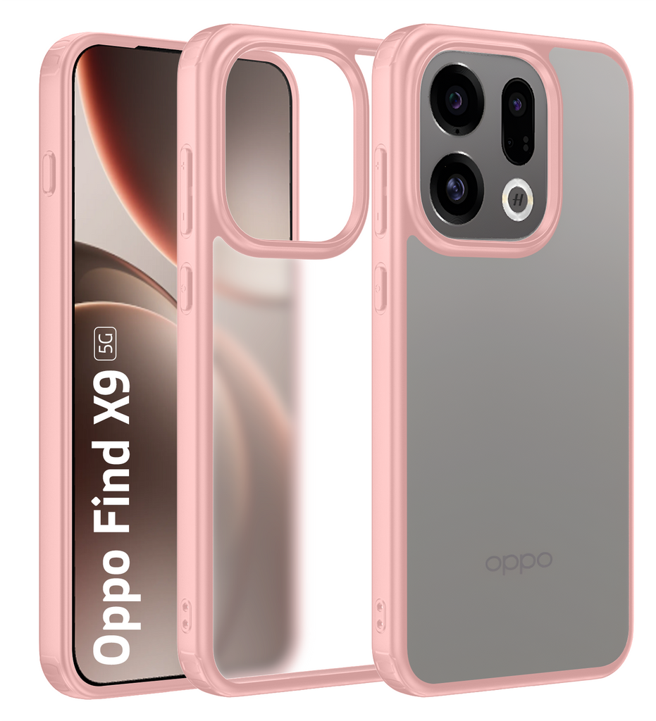 Oppo Find X9 5G (6.59 inch) Back Cover | Rugged Frosted Series, Mist Pink
