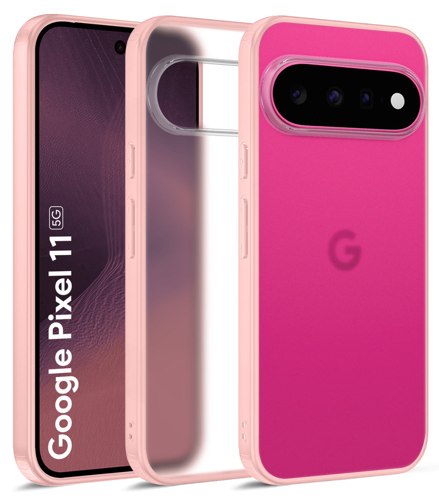 Google Pixel 11 5G (6.3 inch) Back Cover | Rugged Frosted Series, Hibiscus Pink