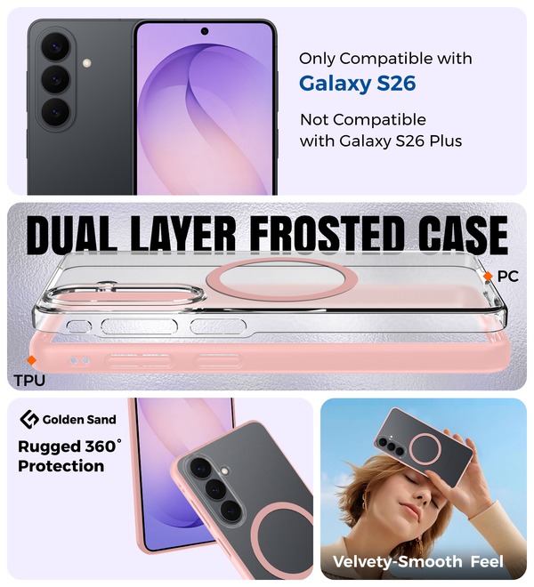 Samsung Galaxy S26 5G (6.3 inch) Back Cover | Rugged Frosted MagSnap Series, Pink
