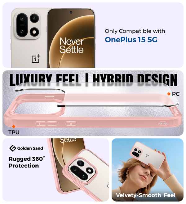 OnePlus 15 5G (6.78 inch) Back Cover | Rugged Frosted Series, Ultra Pink