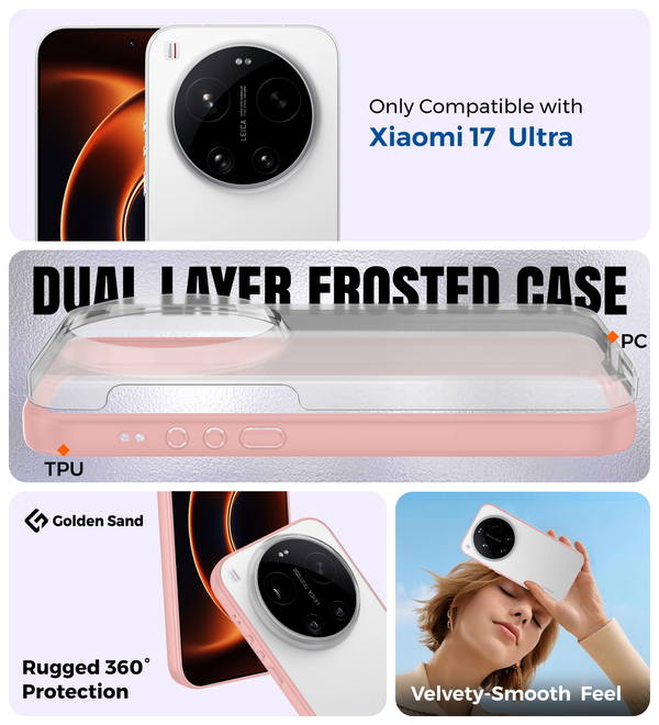 Xiaomi 17 Ultra 5G (6.9 inch) Back Cover | Rugged Frosted Series, Pink