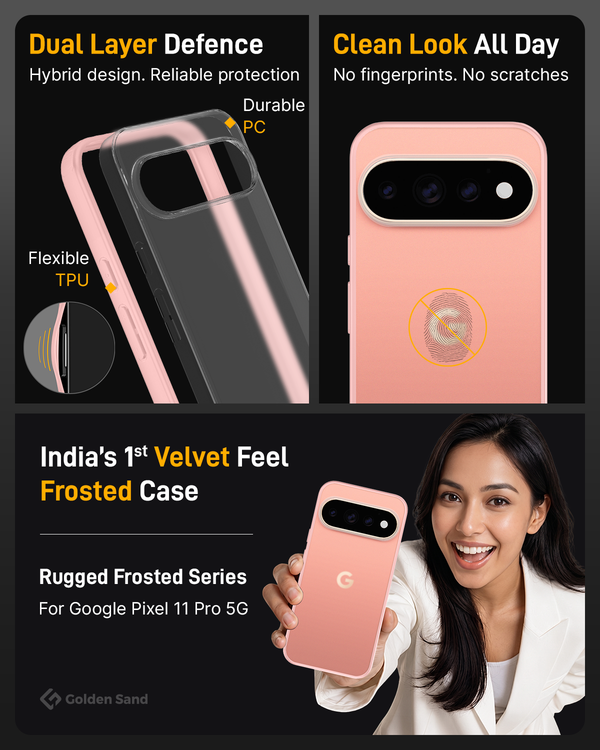 Google Pixel 11 Pro 5G (6.3 inch) Back Cover | Rugged Frosted Series, Canyon Pink
