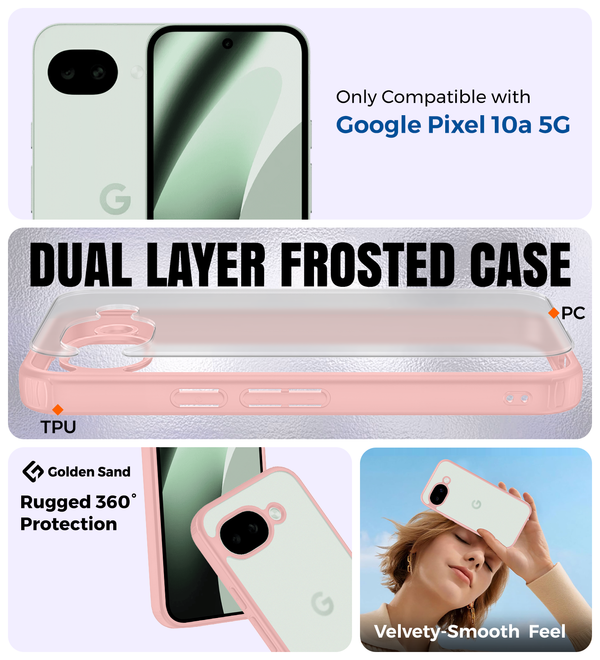 Google Pixel 10a 5G (6.3 inch) Back Cover | Rugged Frosted Series, Berry Pink