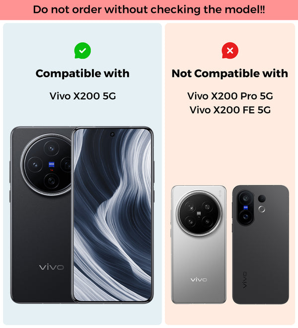 Vivo X200 5G (6.67 inch) Back Cover | Vegan Leather Series, Black