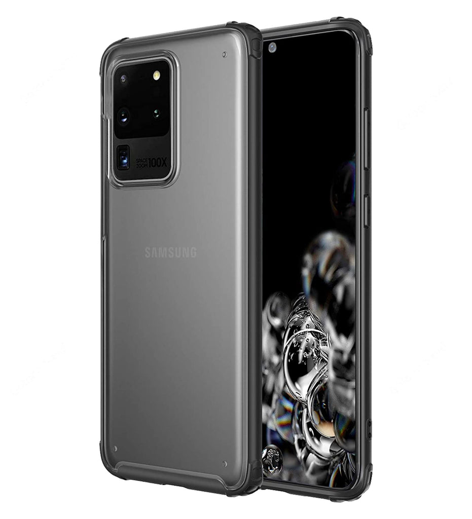 Back Cover, Drop Tested, TPU (Rubber), black, Rugged Frosted, ₹500 - ₹699, s20 ultra, samsung, PolyCarbonate (Plastic), Slim Design, translucent