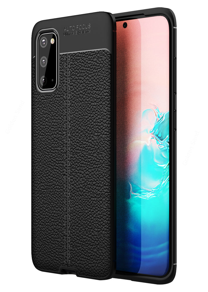 Back Cover, Drop Tested, TPU (Rubber), black, Galaxy S20 Ultra, Leather, Leather Armor TPU, ₹500 - ₹699, Solid, Slim Design, , samsung