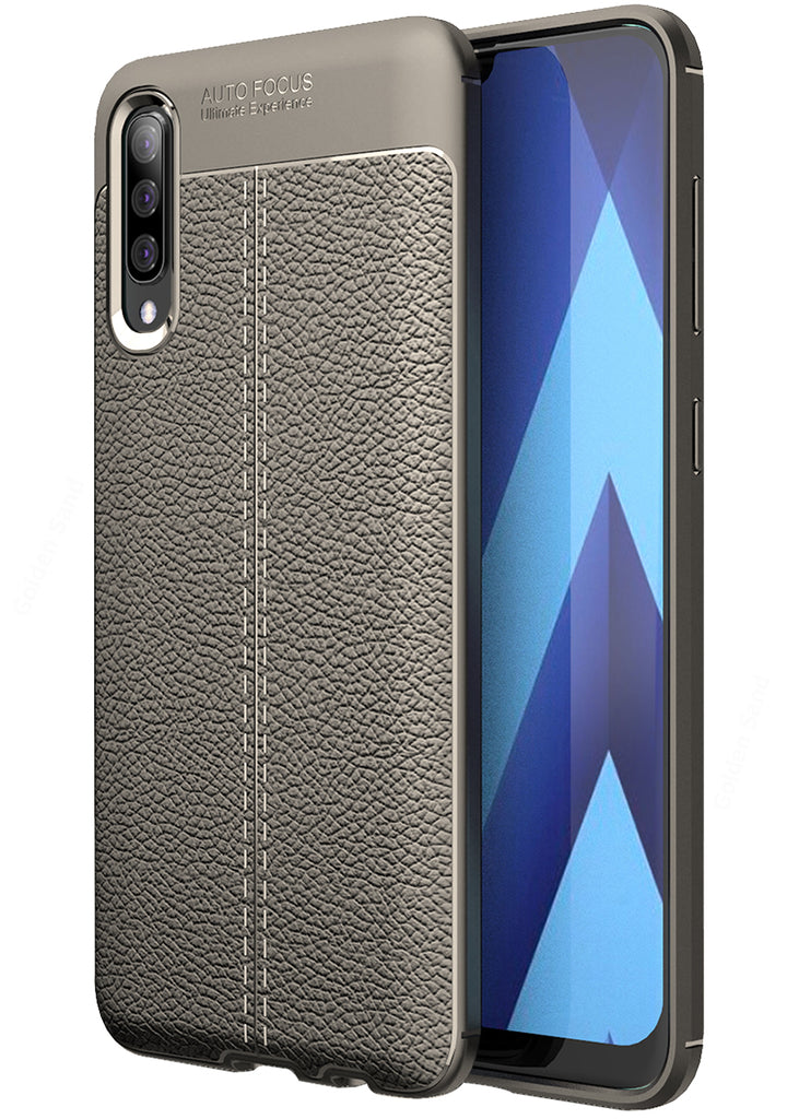 Samsung Galaxy A50s, A50, A30s (6.4 inch) Back Cover | Vegan Leather Series, Grey