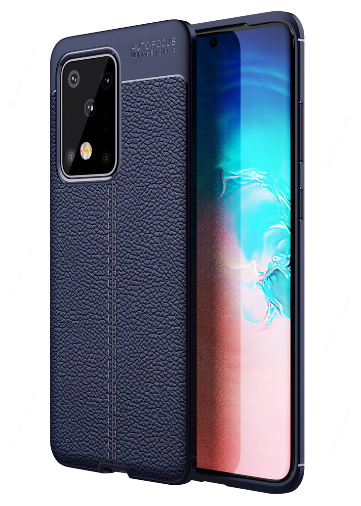 Back Cover, Drop Tested, TPU (Rubber), blue, Galaxy s20 Plus, Leather, Leather Armor TPU, ₹500 - ₹699, Solid, Slim Design, , samsung