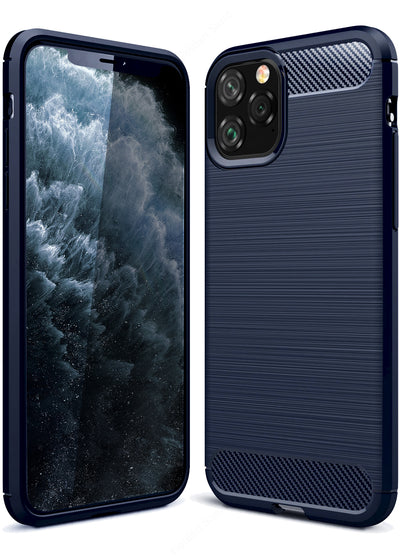 apple, Back Cover, Drop Tested, TPU (Rubber), blue, Carbon Fibre, Solid, Slim Design, iphone 11 pro, ₹0 - ₹499