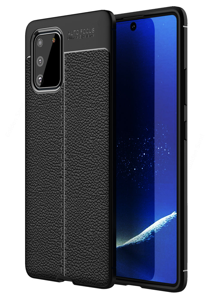 Samsung Galaxy S10 Lite (6.7 inch) Back Cover | Vegan Leather Series, Black