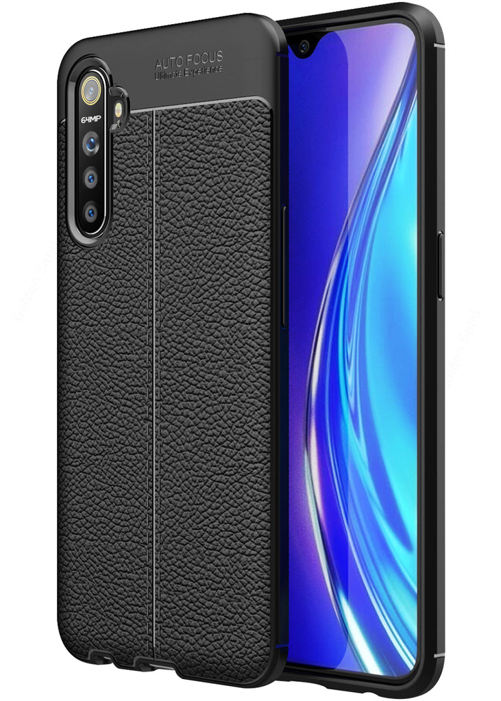 Realme X2, Realme XT, Oppo K5 (6.4 inch) Back Cover | Vegan Leather Series, Black