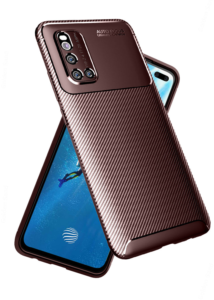 Aramid Fibre, ₹500 - ₹699, Solid, Slim Design, Back Cover, Drop Tested, TPU (Rubber), brown, , vivo, vivo v19