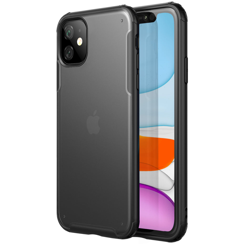 Apple, Back Cover, Drop Tested, TPU (Rubber), black, iPhone 11, Rugged Frosted, ₹500 - ₹699, PolyCarbonate (Plastic), Slim Design, translucent