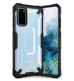 Drop Defense Pro Series Translucent Bumper Back Cover for Samsung Galaxy S20 6.2 inch, Ice White