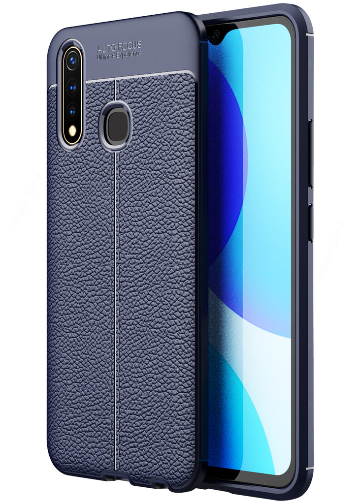 Vivo U20, Vivo Y19 (6.53 inch) Back Cover | Vegan Leather Series, Blue