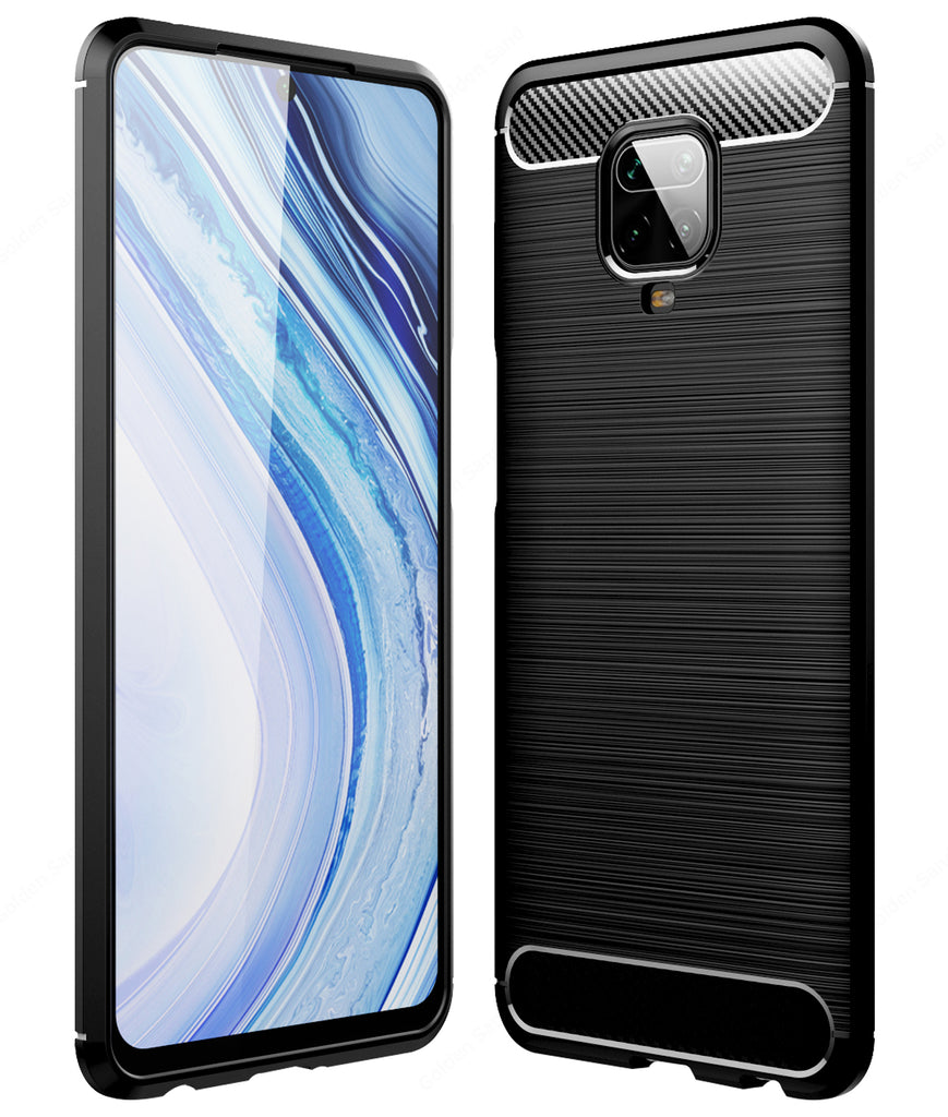 Back Cover, Drop Tested, TPU (Rubber), black, Carbon Fibre, Solid, Slim Design, ₹0 - ₹499, redmi note 9 Pro, redmi note 9 Pro Max, Xiaomi