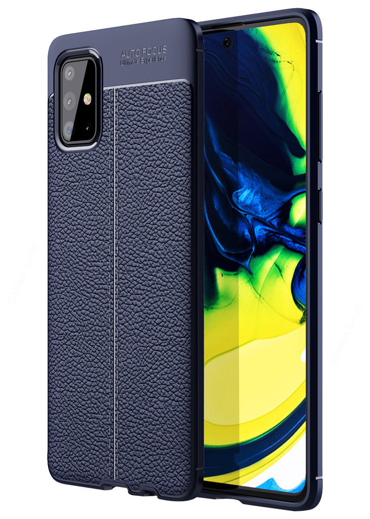 Samsung Galaxy A71 (6.7 inch) Back Cover | Vegan Leather Series, Blue