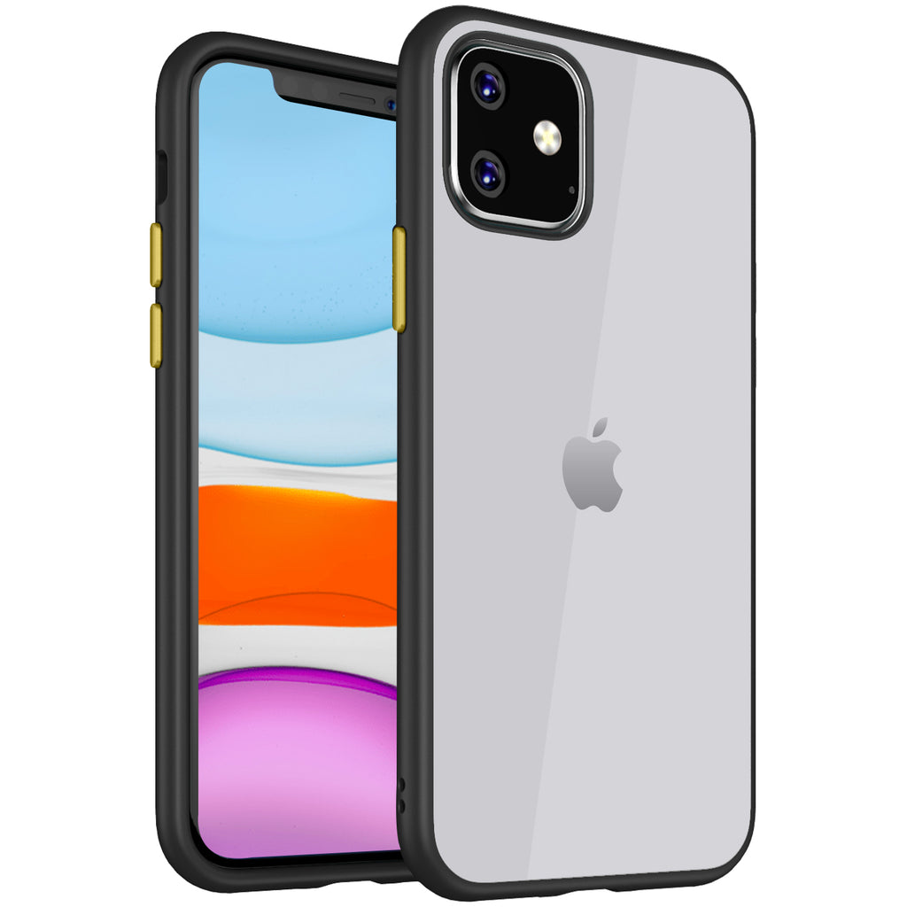 Apple, Back Cover, Drop Tested, TPU (Rubber), black, iPhone 11, , Simply Clear, ₹500 - ₹699, PolyCarbonate (Plastic), Slim Design, Transparent