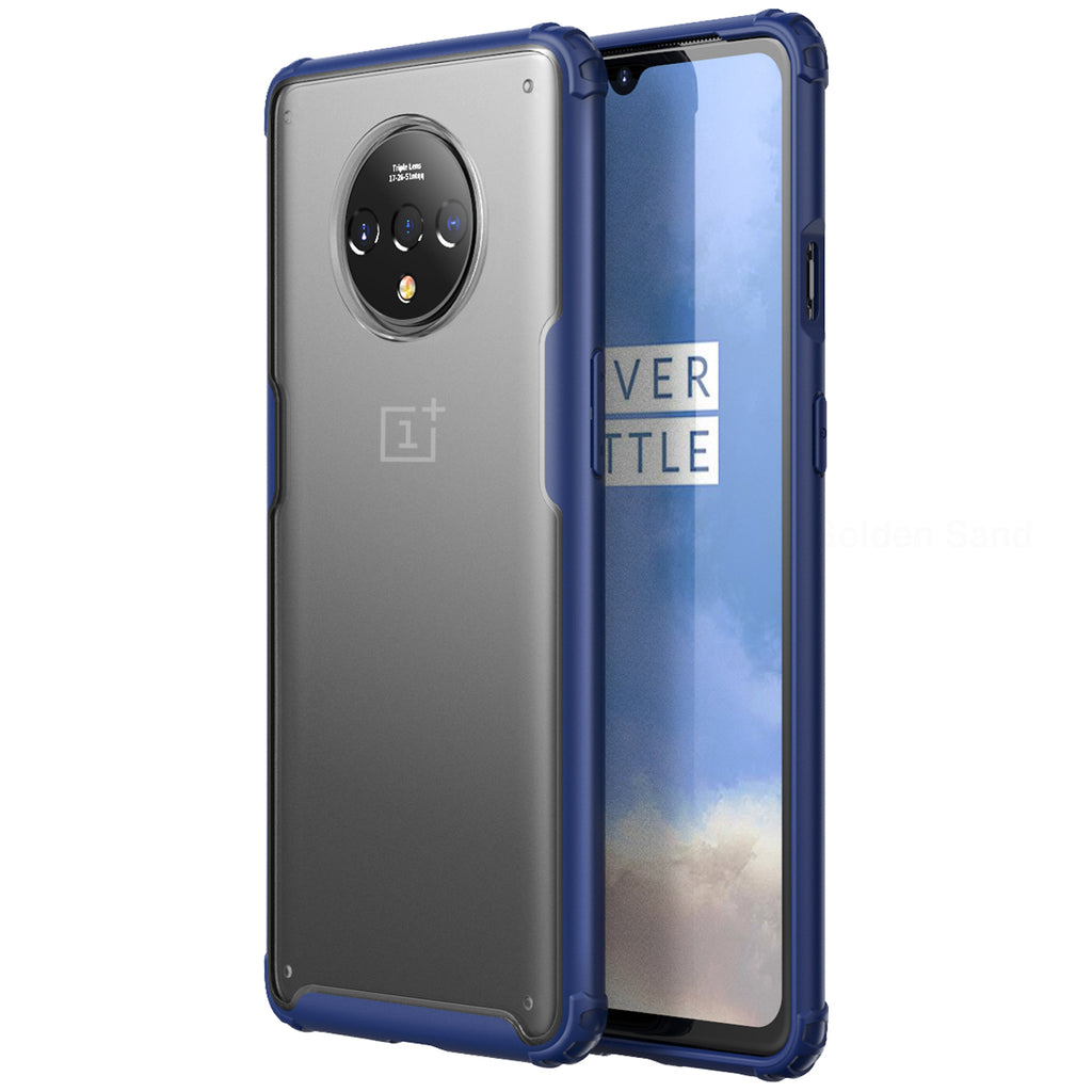 Back Cover, Drop Tested, TPU (Rubber), blue, oneplus, oneplus 7T, Rugged Frosted, ₹500 - ₹699, PolyCarbonate (Plastic), Slim Design, translucent, Oneplus 7