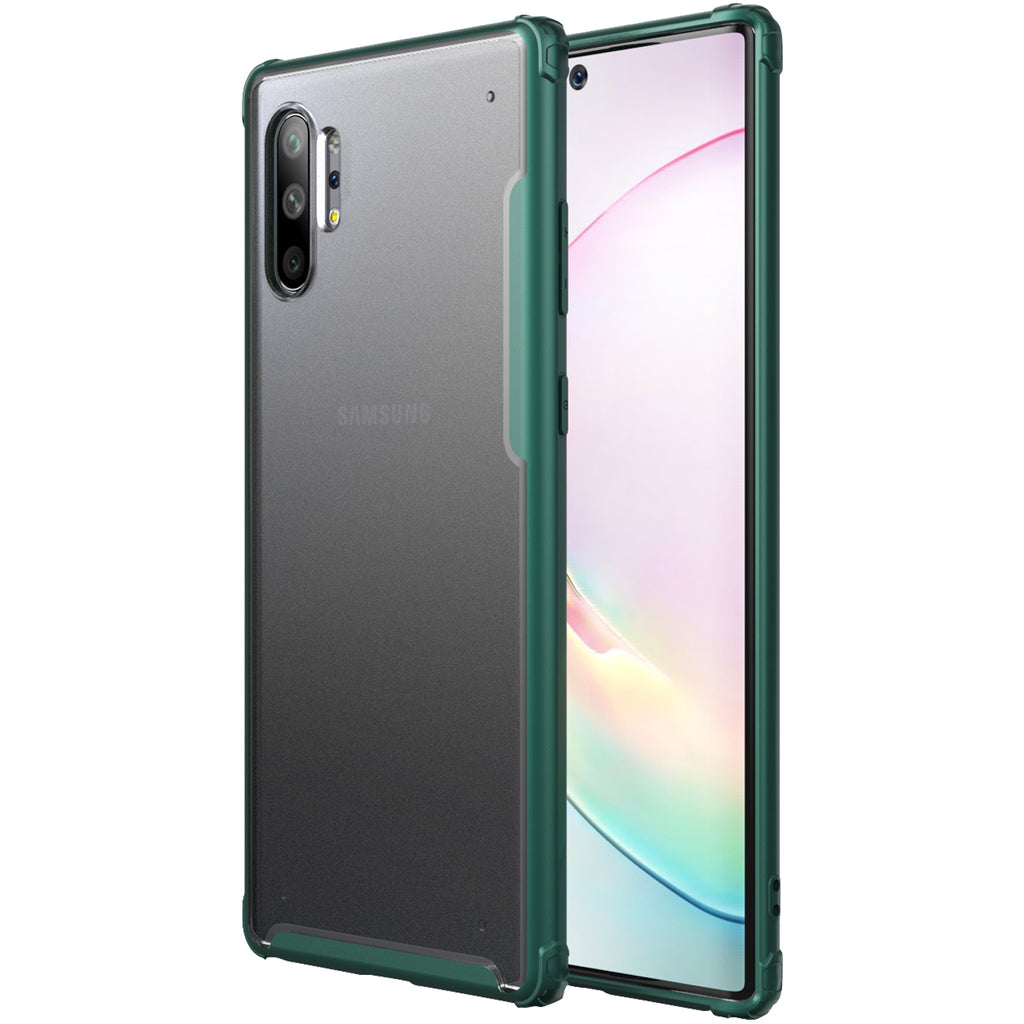 Back Cover, Drop Tested, TPU (Rubber), green, note 10 plus, Rugged Frosted, ₹500 - ₹699, samsung, PolyCarbonate (Plastic), Slim Design, translucent