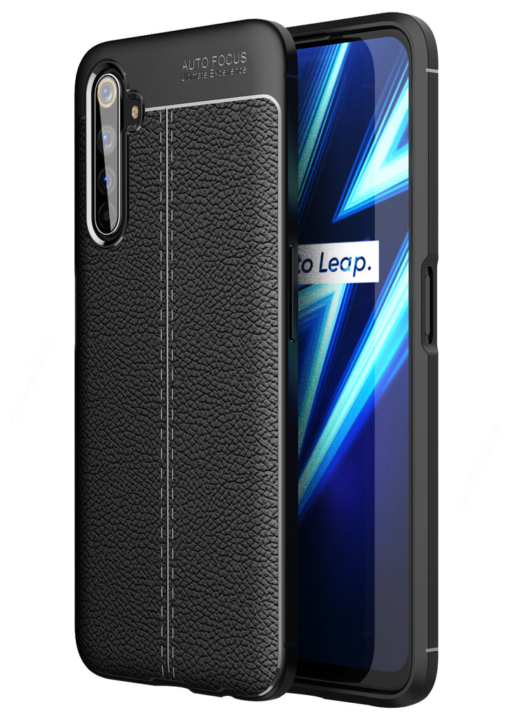 Back Cover, Drop Tested, TPU (Rubber), black, Leather, Leather Armor TPU, ₹500 - ₹699, Solid, Slim Design, , realme 6 pro