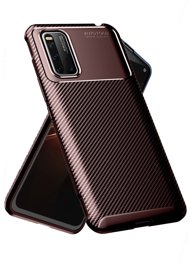 Aramid Fibre, ₹500 - ₹699, Solid, Slim Design, Back Cover, Drop Tested, TPU (Rubber), brown, , vivo, vivo iQOO 3