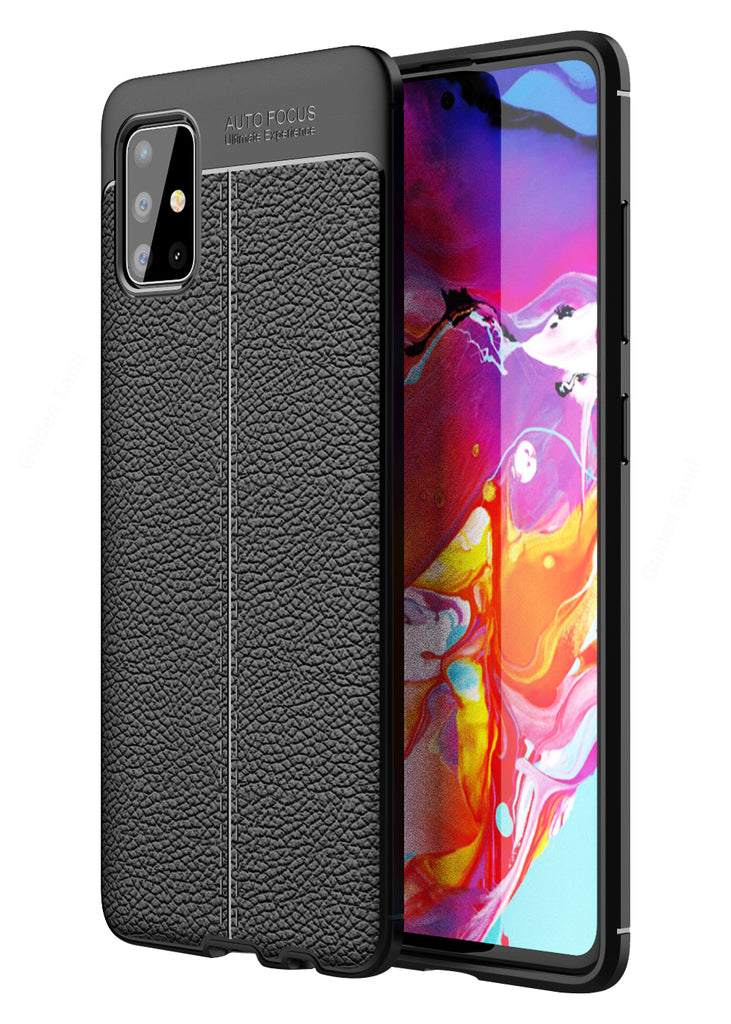 Samsung Galaxy A51 (6.5 inch) Back Cover | Vegan Leather Series, Black