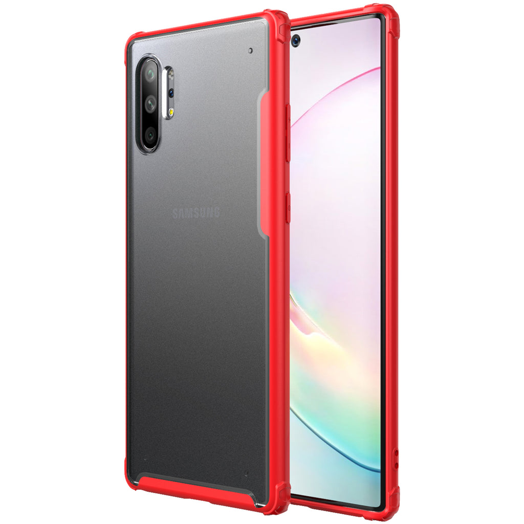 Back Cover, Drop Tested, TPU (Rubber), note 10 plus,  ₹500 - ₹699, red, rugged frosted, samsung, PolyCarbonate (Plastic), Slim Design, translucent