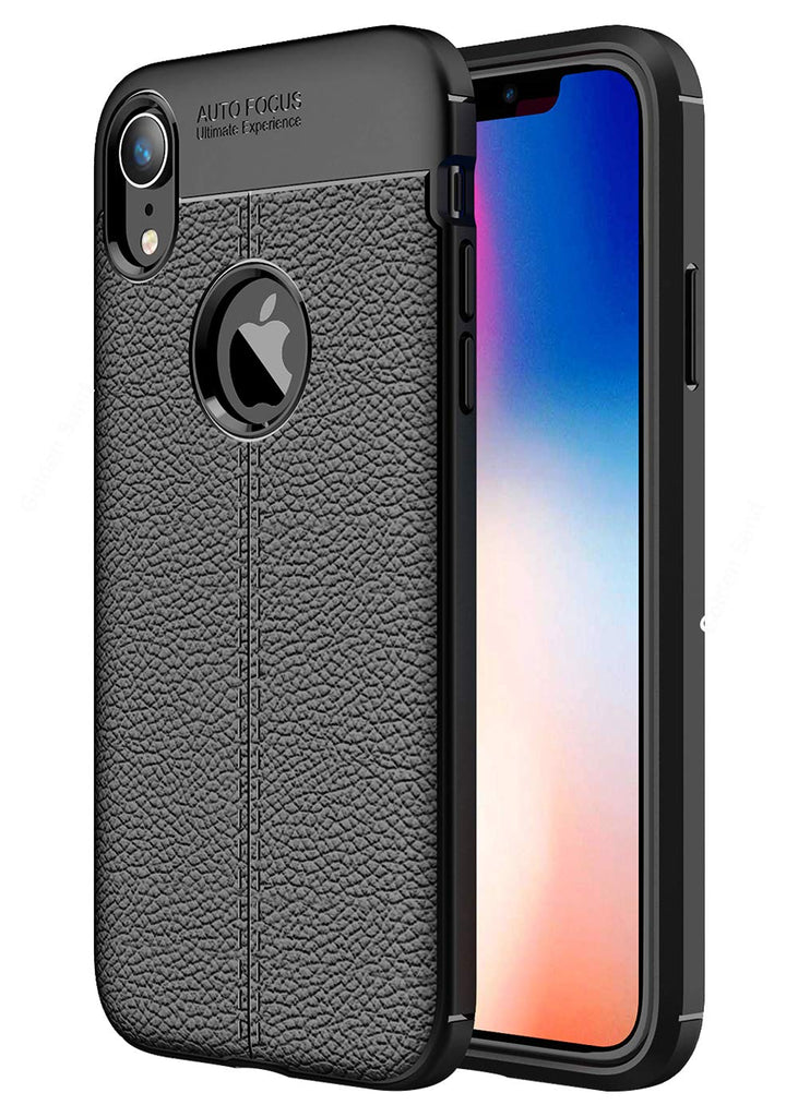 Apple iPhone XR (6.1 inch) Back Cover | Vegan Leather Series, Black