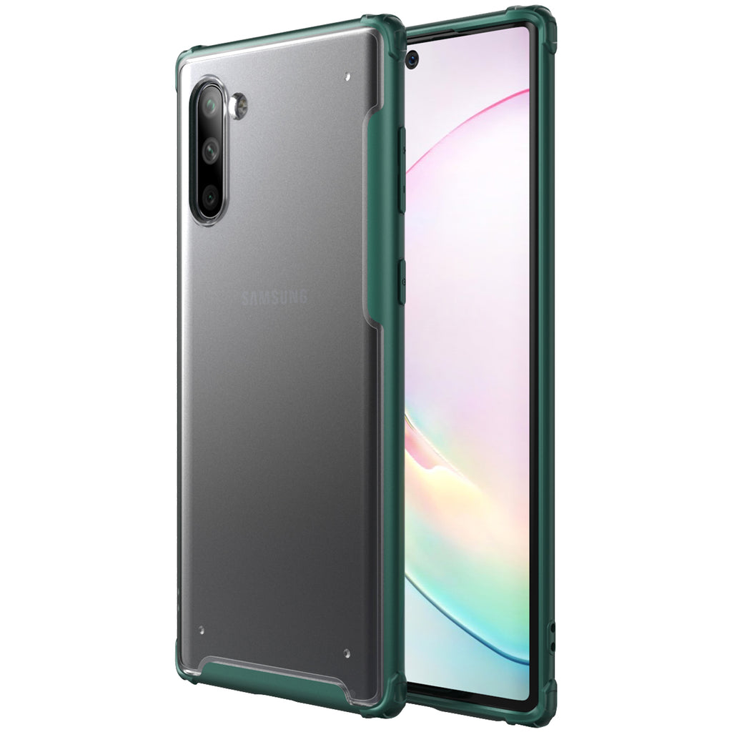 Back Cover, Drop Tested, TPU (Rubber), green, note 10, Rugged Frosted, ₹500 - ₹699, samsung, PolyCarbonate (Plastic), Slim Design, translucent