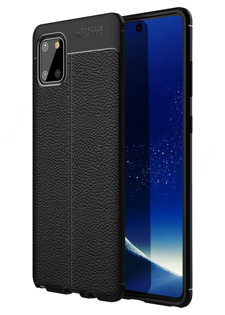 Samsung Galaxy Note 10 Lite (6.7 inch) Back Cover | Vegan Leather Series, Black