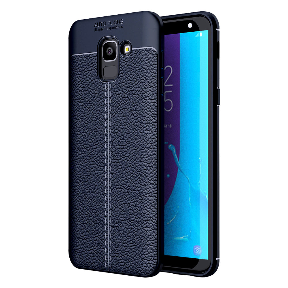 Back Cover, Drop Tested, TPU (Rubber), blue, Galaxy J6, Galaxy J6 2018, Galaxy On 6,  Leather, Leather Armor TPU, ₹500 - ₹699, Solid, Slim Design, , samsung