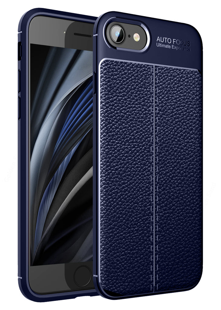 Apple, Back Cover, Drop Tested, TPU (Rubber), blue, iphone 6, iphone 6s, iphone 7, iphone 8, IPHONE SE 2020, Leather, Leather Armor TPU, ₹500 - ₹699, Solid, Slim Design, 