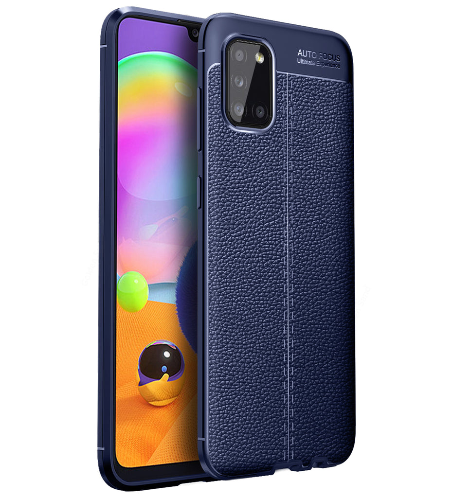 Samsung Galaxy A31 (6.4 inch) Back Cover | Vegan Leather Series, Blue