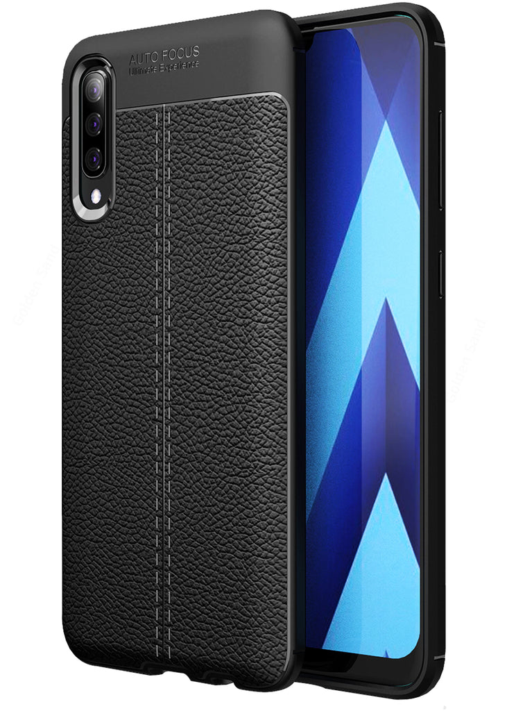 Samsung Galaxy A50s, A50, A30s (6.4 inch) Back Cover | Vegan Leather Series, Black