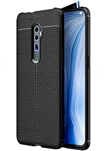 Oppo Reno 10X Zoom Back Cover | Vegan Leather Series, Black