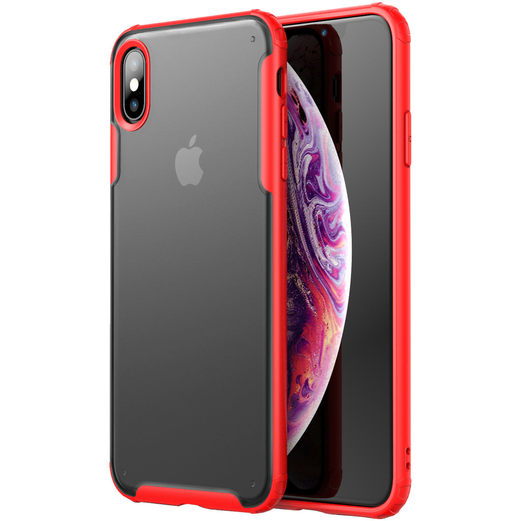 Apple, Back Cover, Drop Tested, TPU (Rubber), iphone XS max,  ₹500 - ₹699, red, rugged frosted, PolyCarbonate (Plastic), Slim Design, translucent