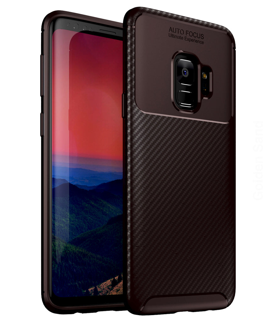 Aramid Fibre, ₹500 - ₹699, Solid, Slim Design, Back Cover, Drop Tested, TPU (Rubber), brown, galaxy S9, , samsung