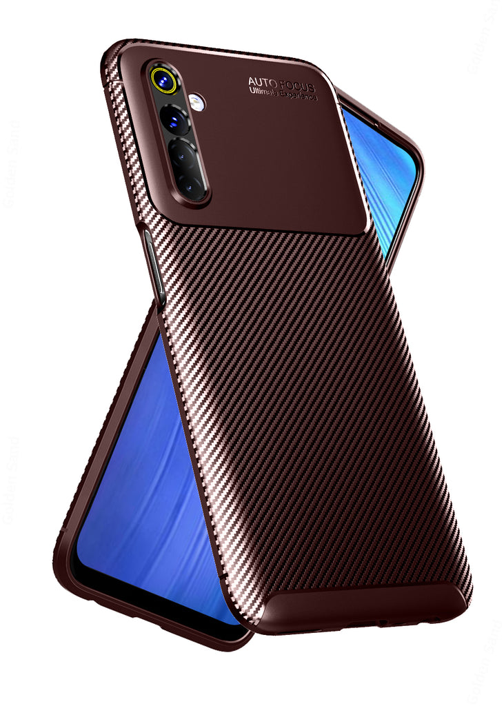 Aramid Fibre, ₹500 - ₹699, Solid, Slim Design, Back Cover, Drop Tested, TPU (Rubber), brown, , realme 6