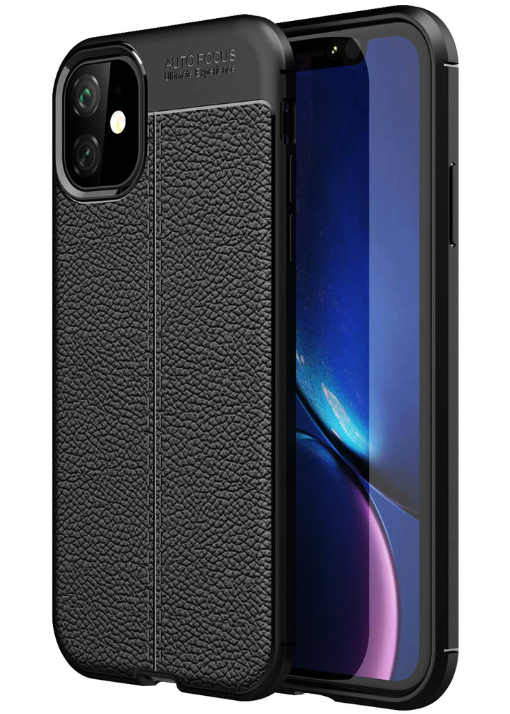 Apple iPhone 11 (6.1 inch) Back Cover | Vegan Leather Series, Black