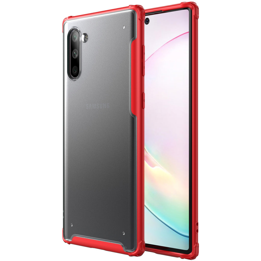 Back Cover, Drop Tested, TPU (Rubber), note 10,  ₹500 - ₹699, red, rugged frosted, samsung, PolyCarbonate (Plastic), Slim Design, translucent